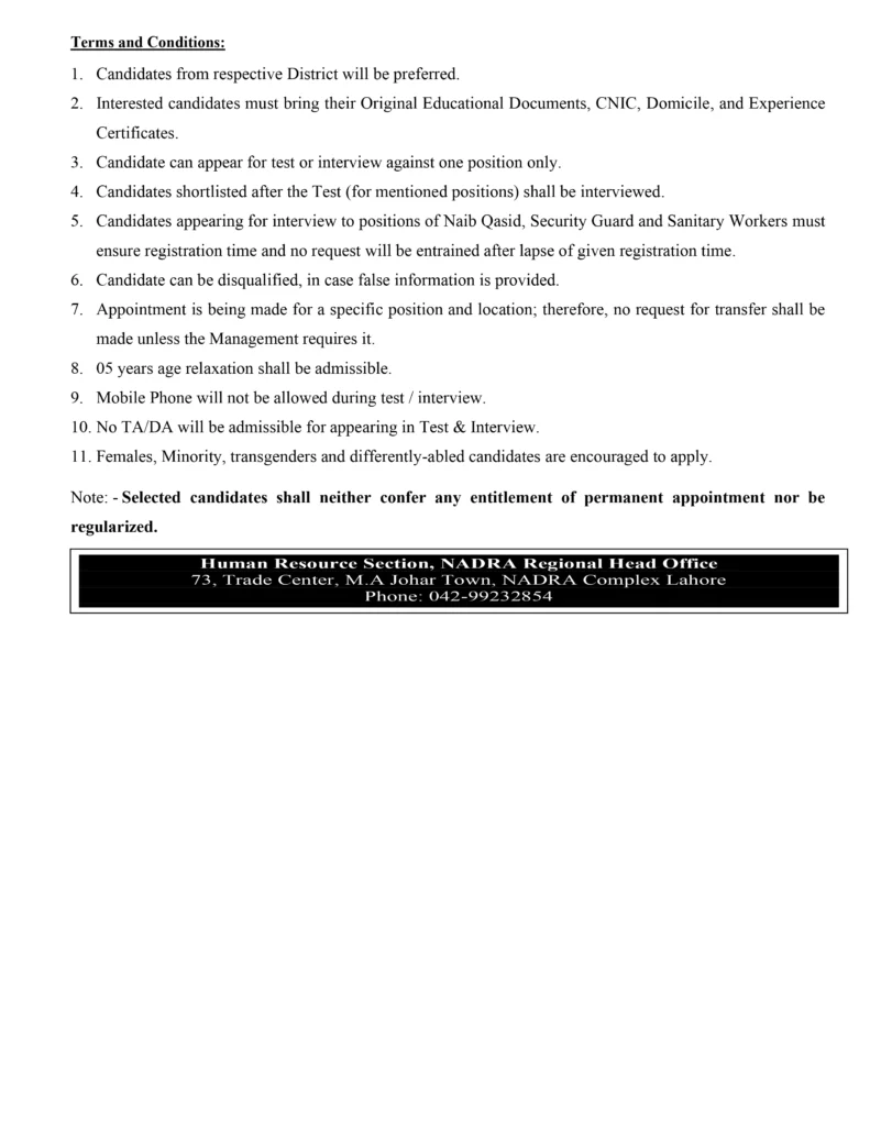 NADRA Jobs 2023 Online Apply at www.nadra.gov.pk