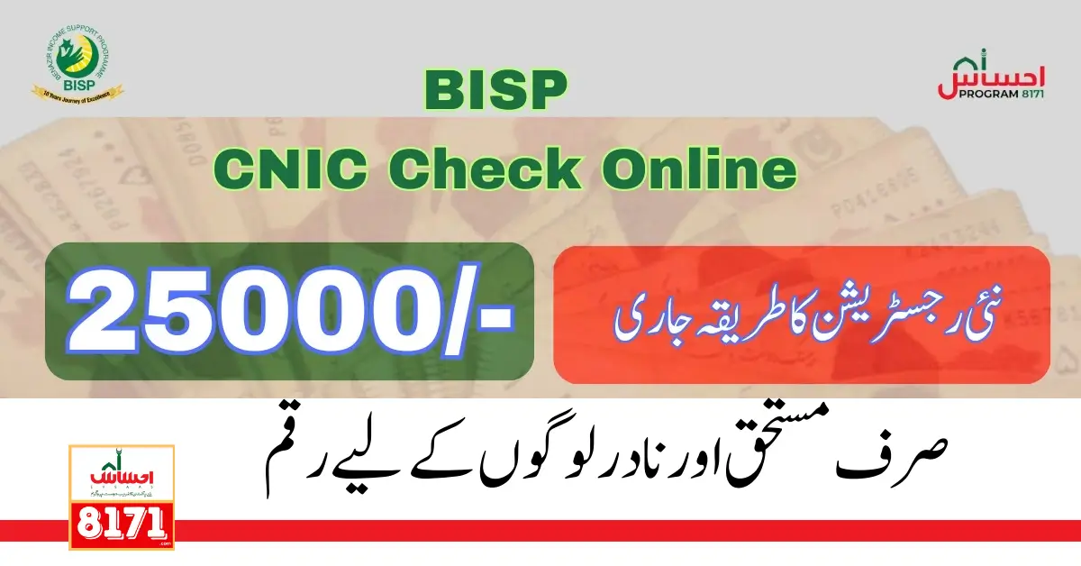 Ehsaas Program CNIC Check 25000 Online Registration 2024