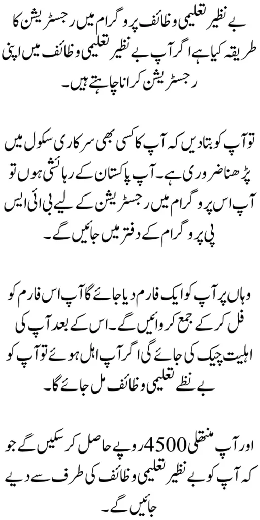 How to Joining Benazir Taleemi Wazaif New Conditions Procedures