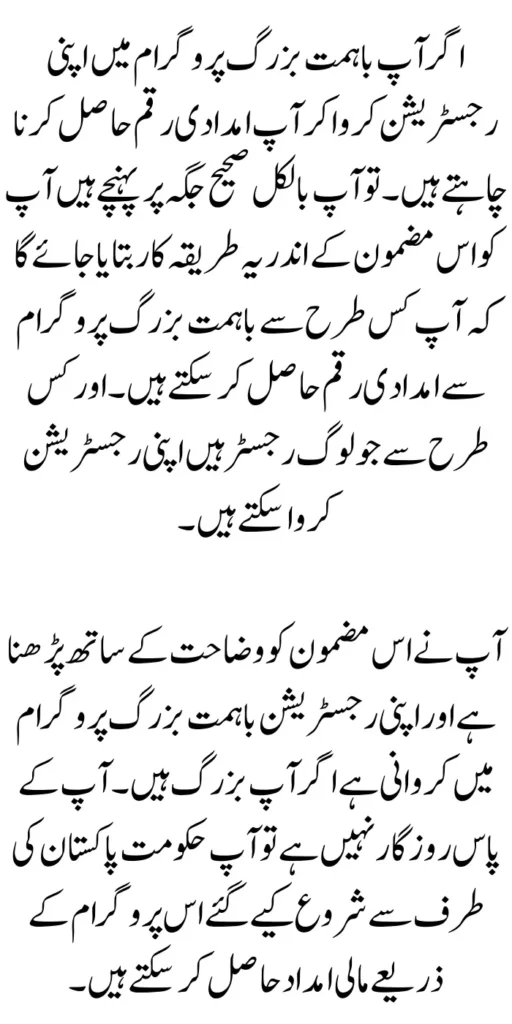 Old Age People Can Get Payment From Bahimmit Buzurg Program 2024