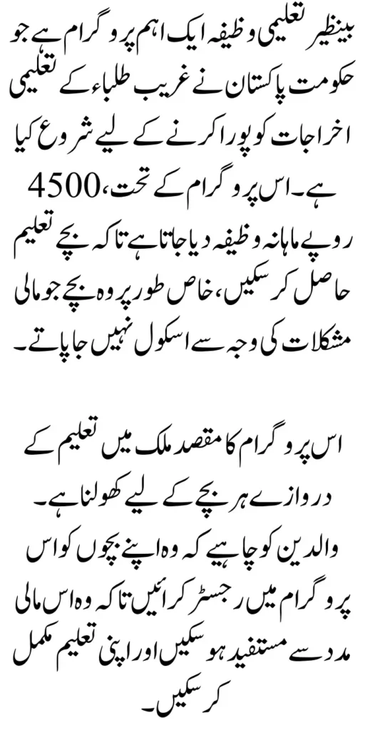 Verification Payment Method Through Be-Form In Benazir Taleemi Wazaif