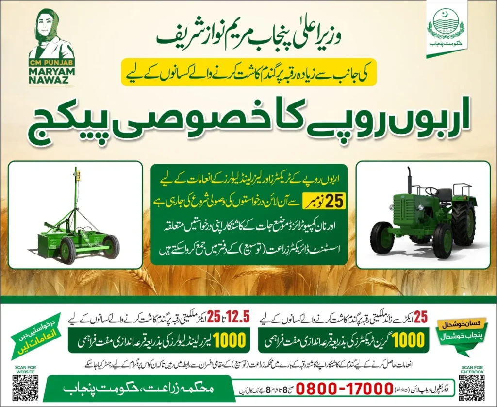 1000 Free Tractors and Laser From Green Tractor Scheme Registration Start From 25 November