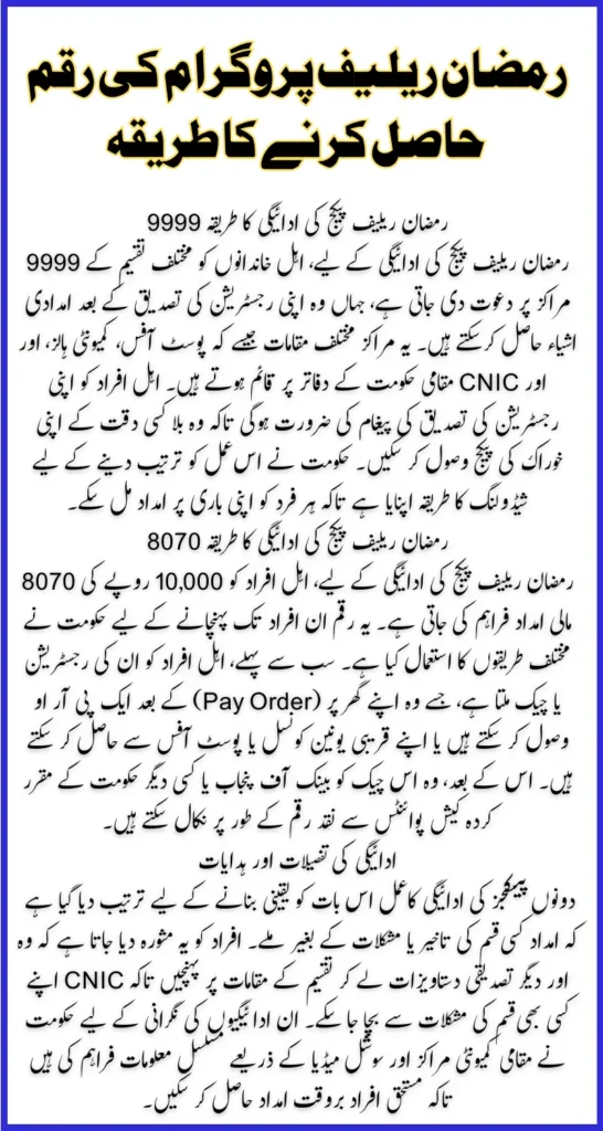 New Way to Receive Ramzan Relief Package Payment of 10000 & 5000 if Eligible But Not Received