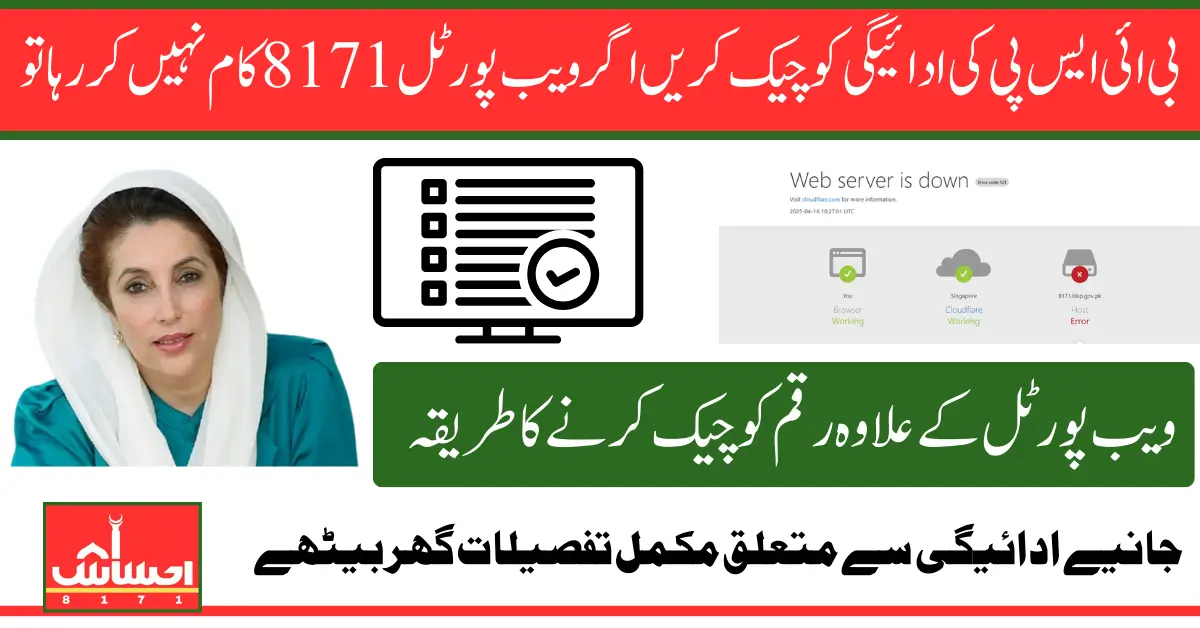 8171 Portal Not Working Common Issues And Solutions For Check BISP 13500 Payment