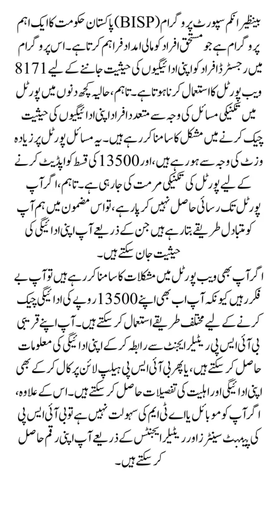 8171 Web Portals For Check Recent Release 13500 Payment In April 2025 By Using CNIC