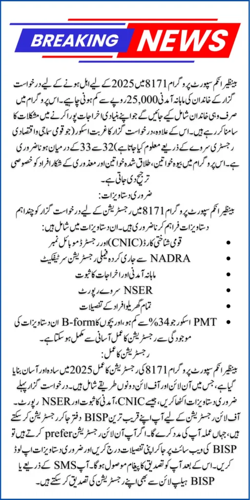 BISP 8171 Registration Through CNIC Step-by-Step Process 2025