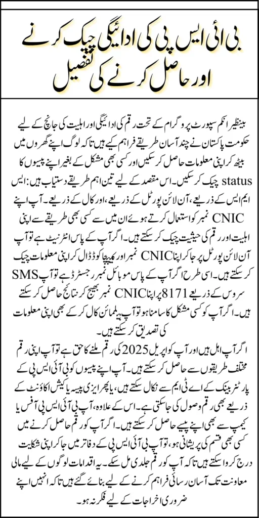 BISP 8171 Status Check April 2025 Using CNIC For 13500 Know Details Step By Step