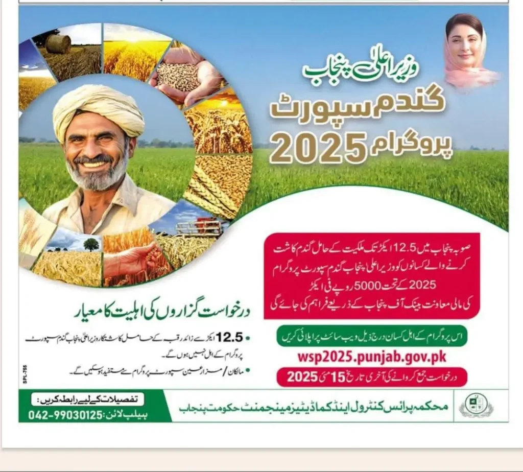 CM Punjab Wheat Support Program 2025 Per Acer 5000 Online Registration Process Explained
