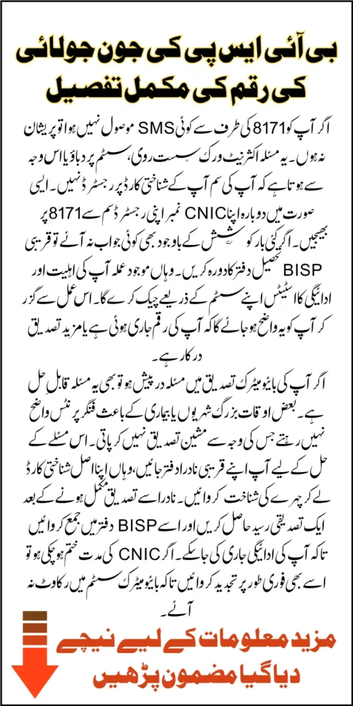 BISP 8171 Web Portal CNIC Payment Verification Of June-July 2025 Know Step By Step Guide